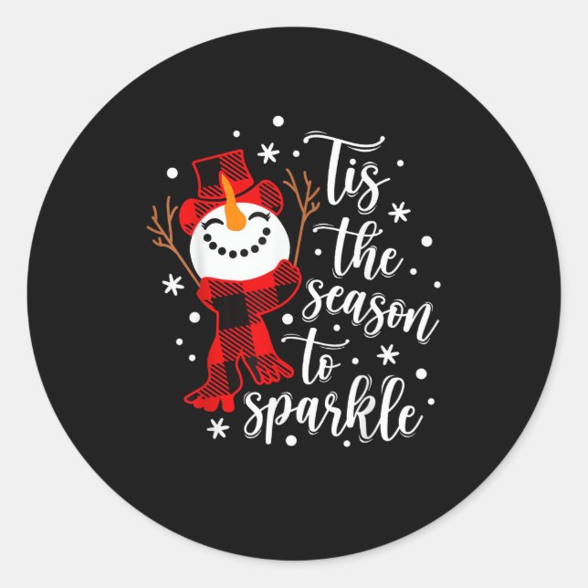 Tis Season To Sparkle Matching Family Classic Round Sticker (Front)