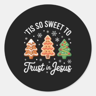 Tis So Sweet To Trust In Jesus - Festive Christian Classic Round Sticker