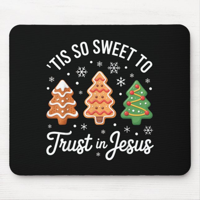 Tis So Sweet To Trust In Jesus - Festive Christian Mouse Mat (Front)