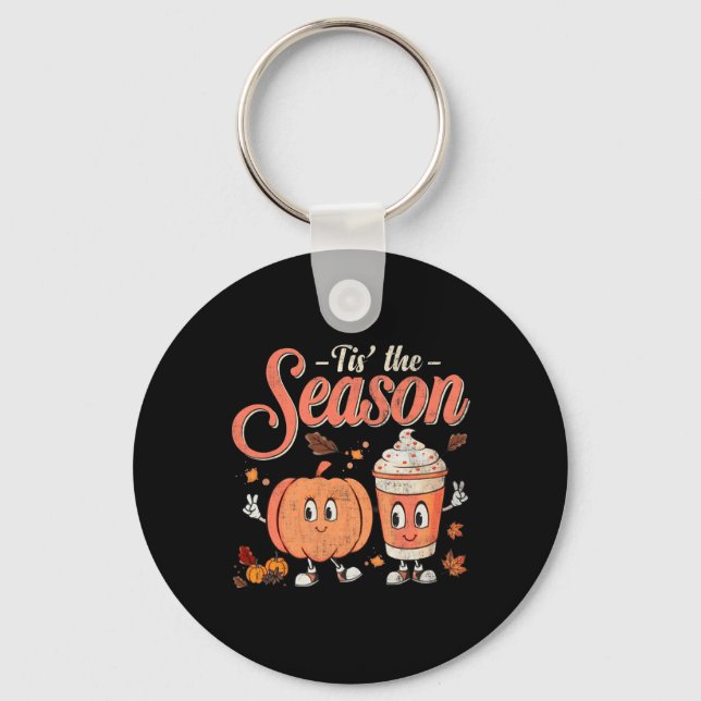 Tis The Fun Season Pumpkin Spice Fun Fall Vibes Au Key Ring (Front)