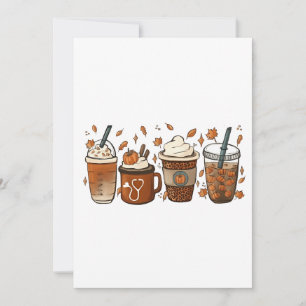Tis the Latte Season Pumpkin Spice Coffee Autumn Invitation