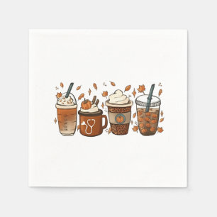 Tis the Latte Season Pumpkin Spice Coffee Autumn Napkin