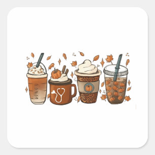 Tis the Latte Season Pumpkin Spice Coffee Autumn  Square Sticker