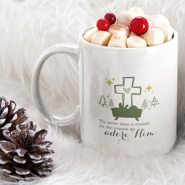 TIS THE REASON Christian Nativity 15oz Christmas  Coffee Mug (Creator Uploaded)