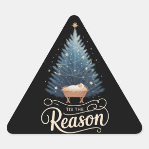 Tis The Reason Christian Religious Christmas Bible Triangle Sticker