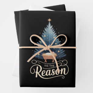 Tis The Reason Christian Religious Christmas Bible Wrapping Paper Sheet