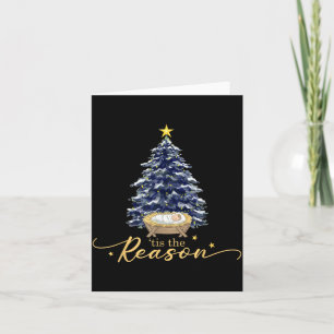 Tis The Reason Nativity Christmas Baby Jesus Catho Card