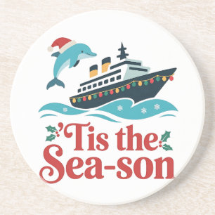 tis the sea-son Funny Cruising Family Matching Coaster