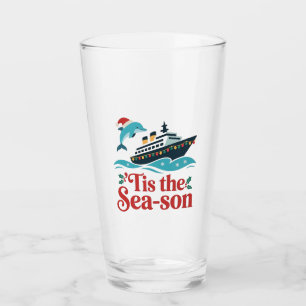 tis the sea-son Funny Cruising Family Matching Glass