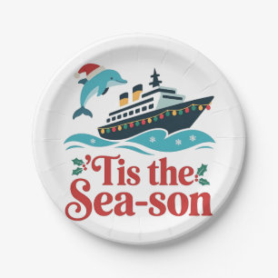 tis the sea-son Funny Cruising Family Matching  Paper Plate
