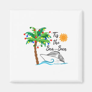 Tis The Sea Sun Christmas In July Beach Summer Cru Magnet