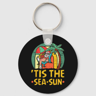 Tis The Sea-sun Christmas In July Santa Summer Hol Key Ring