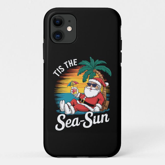 Tis The Sea Sun Santa Beach Christmas In Juy  Case-Mate iPhone Case (Back)
