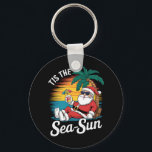 Tis The Sea Sun Santa Beach Christmas In Juy  Key Ring<br><div class="desc">Tis The Sea Sun Santa Beach Summer Christmas In July Summer</div>