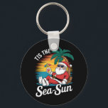 Tis The Sea Sun Santa Beach Christmas In Juy  Key Ring<br><div class="desc">Tis The Sea Sun Santa Beach Summer Christmas In July Summer</div>