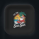 Tis The Sea Sun Santa Beach Christmas In Juy  Paper Plate<br><div class="desc">Tis The Sea Sun Santa Beach Summer Christmas In July Summer</div>