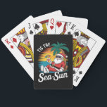 Tis The Sea Sun Santa Beach Christmas In Juy  Playing Cards<br><div class="desc">Tis The Sea Sun Santa Beach Summer Christmas In July Summer</div>