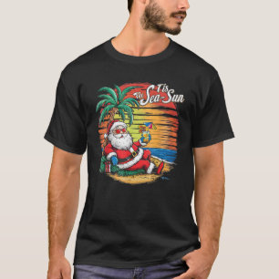 Tis The Sea Sun Santa Summer Boys Hawaiian Christm T-Shirt