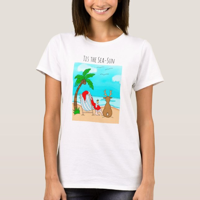 Tis the Sea-Sun Snowbird Christmas T-Shirt (Front)