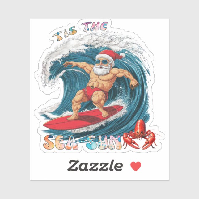 Tis The Sea-Sun - Surfing Santa (Sheet)