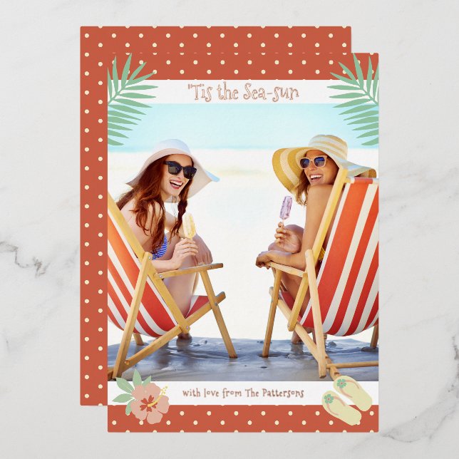 'Tis The Sea-sun Tropical Beach Summer Christmas (Front/Back)