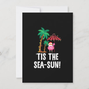 Tis the Sea-Sun Tropical Christmas Season Santa Fl Invitation