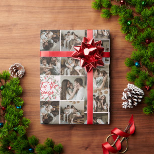 Tis The Season 6 Photo Collage Christmas Wrapping Paper