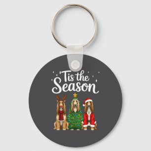 Tis The Season Afghan Hound Christmas Santa Dog Lo Key Ring