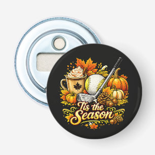 Tis The Season Autumn Golf Pumpkin Spice Coffee Bottle Opener