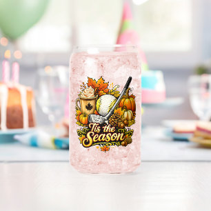 Tis The Season Autumn Golf Pumpkin Spice Coffee Can Glass