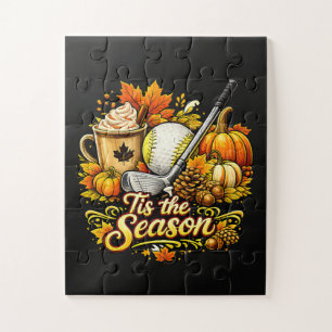Tis The Season Autumn Golf Pumpkin Spice Coffee Jigsaw Puzzle