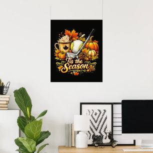 Tis The Season Autumn Golf Pumpkin Spice Coffee Poster
