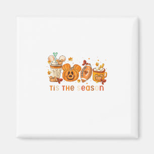 Tis The Season Autumn Halloween Pumpkin Fall Drink Magnet