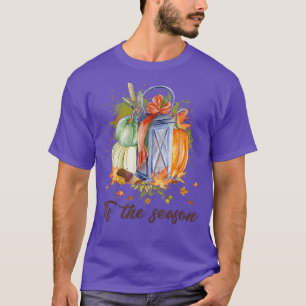 Tis the Season Autumn Pumpkins Cute Fall Leaves Wo T-Shirt