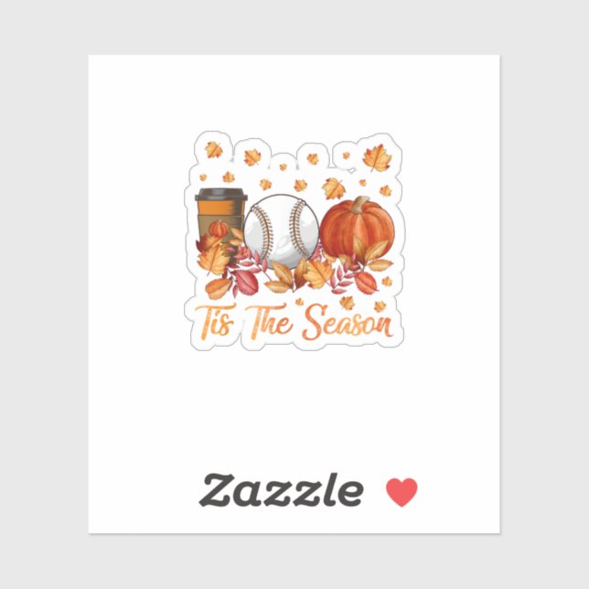 Tis The Season Baseball Pumpkin Autumn Fall Thanks (Sheet)