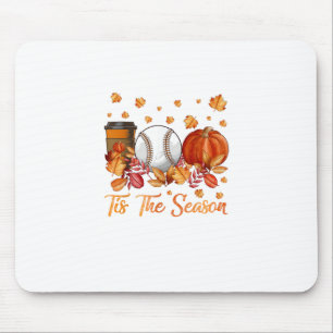 Tis The Season Baseball Pumpkin Autumn Fall Thanks Mouse Mat