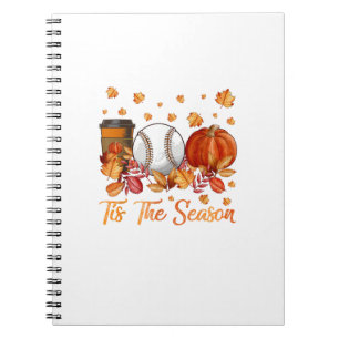 Tis The Season Baseball Pumpkin Autumn Fall Thanks Notebook