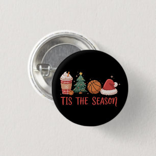 Tis The Season Basketball Lover Christmas Gift 3 Cm Round Badge
