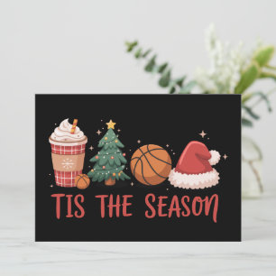Tis The Season Basketball Lover Christmas Gift Holiday Card