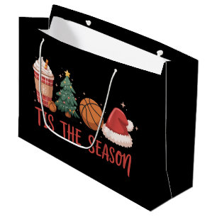 Tis The Season Basketball Lover Christmas Gift Large Gift Bag