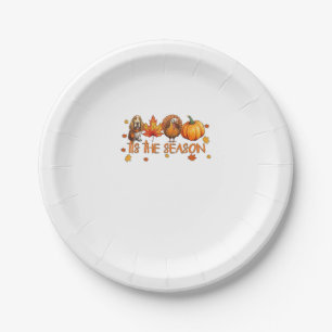 Tis The Season Basset Hound Dog Fall Thanksgiving Paper Plate