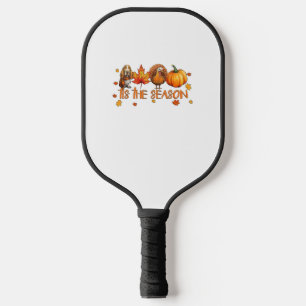 Tis The Season Basset Hound Dog Fall Thanksgiving Pickleball Paddle