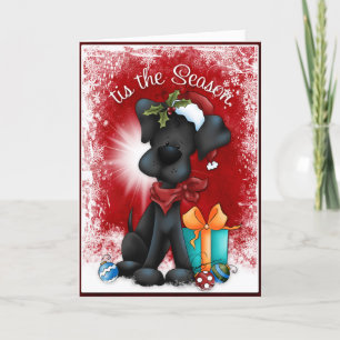 Tis the Season Black Lab Christmas Card