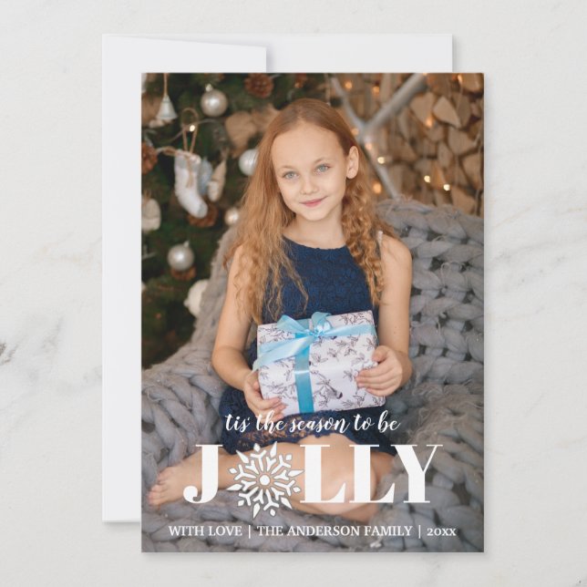 Tis' the Season | Black & White Photo Holiday Card (Front)