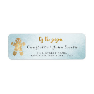 Tis The Season Blue Golden Gingerbread New
