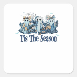 Tis The Season Boo Couquette Halloween Spooky Seas Square Sticker