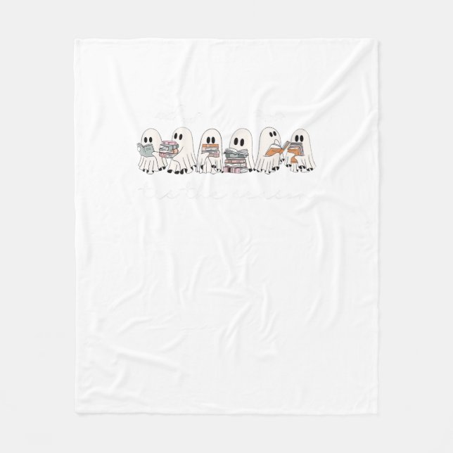 Tis The Season Boo Halloween Reading Books Lover T Fleece Blanket (Front)
