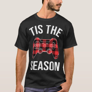 Tis The Season Buffalo Plaid Video Game Christmas  T-Shirt