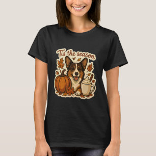Tis The Season Cardigan Welsh Corgi Dog Fall Autum T-Shirt