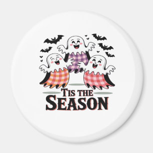 Tis The Season Chequered Halloween Magnet